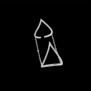 V Gold and diamonds Phalanx Ring