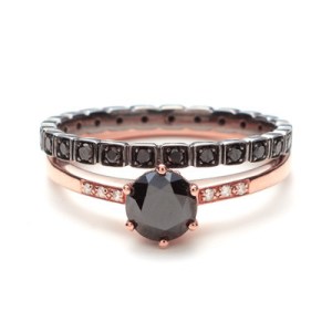 Hazeline Black and Rose Bridal Set